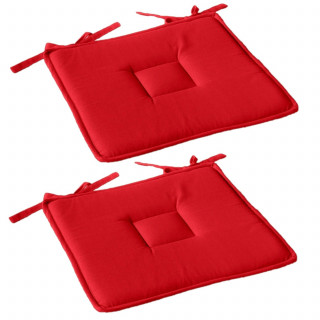 Lot de 2 galettes de chaise en coton PANAMA - Rouge