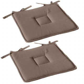 Lot de 2 galettes de chaise en coton PANAMA - Marron