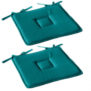 Lot de 2 galettes de chaise en coton PANAMA - Bleu