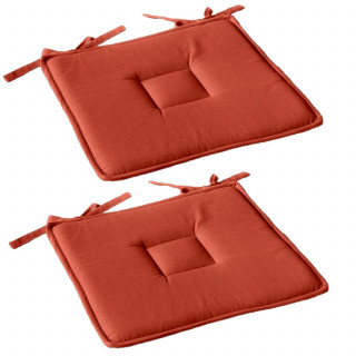 Lot de 2 galettes de chaise en coton PANAMA - Orange