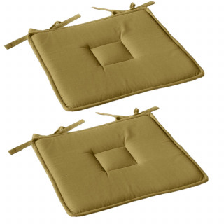 Lot de 2 galettes de chaise en coton PANAMA - Vert