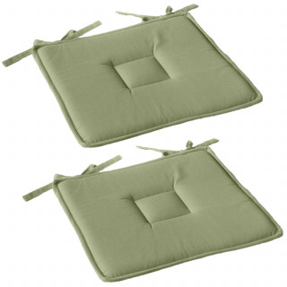 Lot de 2 galettes de chaise en coton PANAMA - Vert foncé