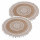 Lot de 2 sets de table en jute avec pompons AZUSA - Blanc