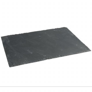 Lot de 2 assiettes de présentation en ardoise - 40 x 30 cm - Gris foncé