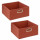 Lot de 2 boîtes de rangement carrées en tissu MIX' N MODUL - L.31 x l.31 x H.15 cm - Terre de Sienne