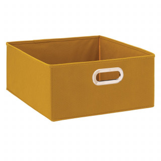 Lot de 2 boîtes de rangement carrées en tissu MIX' N MODUL - L.31 x l.31 x H.15 cm - Moutarde