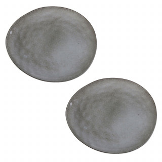 Lot de 2 assiettes plates en céramique AU GRÉ DU TEMPS - Gris
