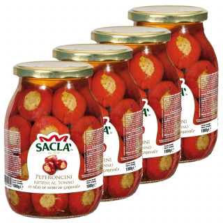 Lot 4x Poivrons farcis au thon - Pot 1kg