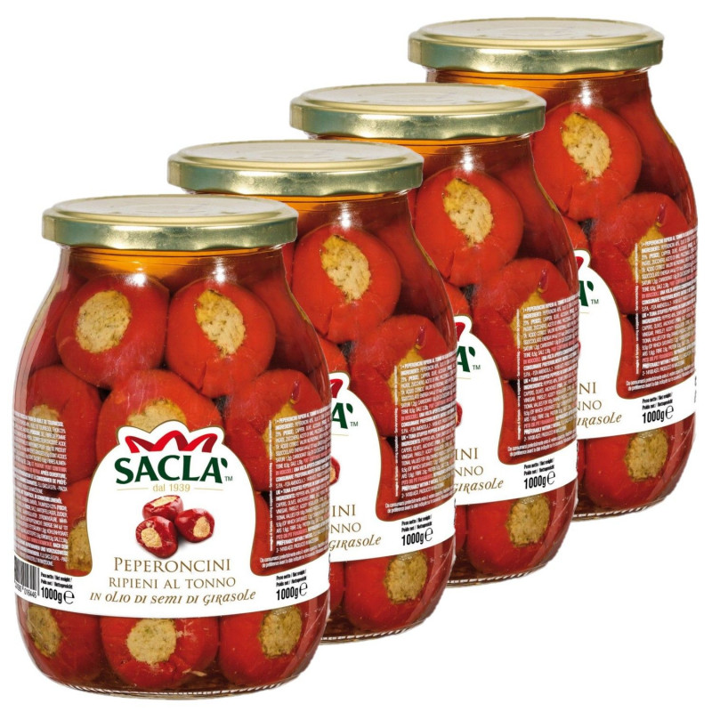 Lot 4x Poivrons farcis au thon - Pot 1kg