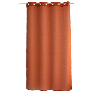 Voilage effet texturé avec 8 œillets en métal SIA - 140 x 240 cm - Orange