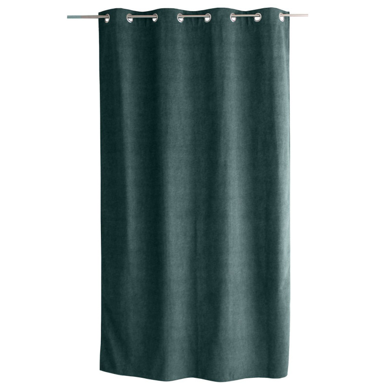 Rideau thermique en velours marbré avec doublure polaire NUUK - 140 x 240 cm - Emeraude