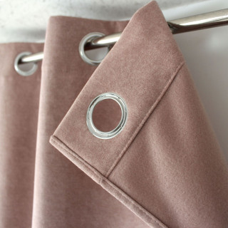 Rideau thermique en velours marbré avec doublure polaire NUUK - 140 x 240 cm - Vieux rose