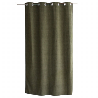 Rideau thermique en velours marbré avec doublure polaire NUUK - 140 x 240 cm - Vert foncé