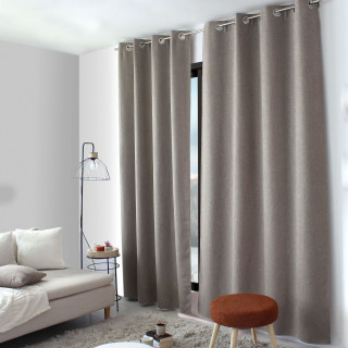 Rideau thermique en velours chenillé avec doublure polaire BLIZZARD - 140 x 240 cm - Taupe