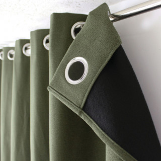 Rideau thermique avec doublure polaire noire FJORD - 140 x 240 cm - Vert gris