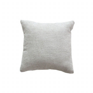 Coussin déhoussable en velours chenillé KAMALA - 40 x 40 cm - Gris clair