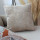 Coussin déhoussable en velours chenillé KAMALA - 40 x 40 cm - Naturel