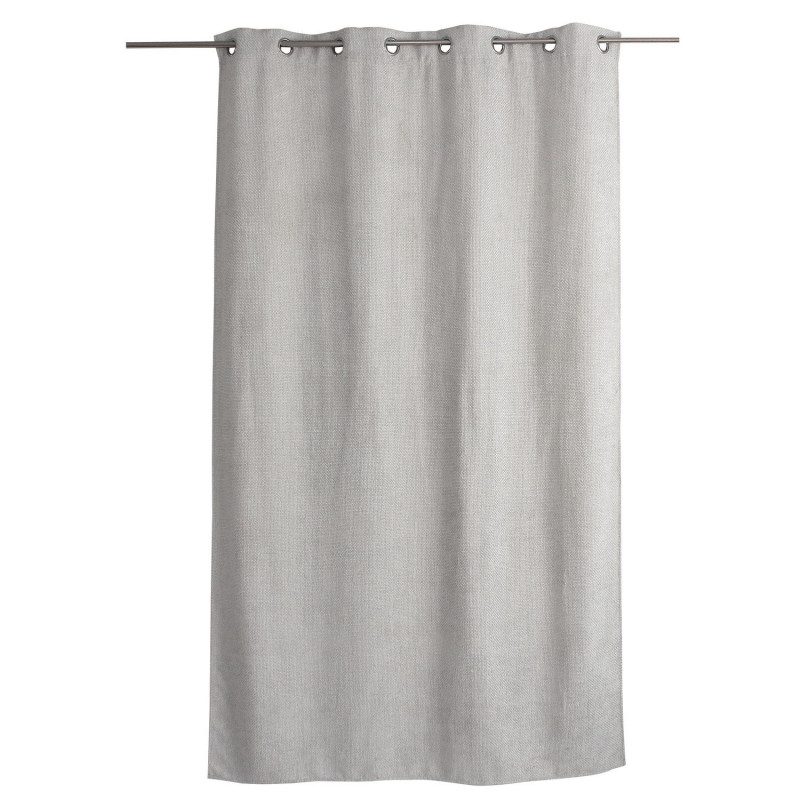 Rideau en velours chenillé KAMALA - 140 x 240 cm - Gris clair