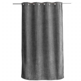 Rideau en velours chenillé KAMALA - 140 x 240 cm - Gris foncé