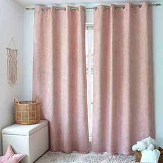 Rideau en velours chenillé KAMALA - 140 x 240 cm - Vieux rose