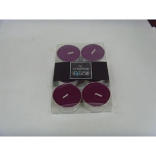 Lot de 6 bougies colorées - Diam. 3,8 cm - Prune