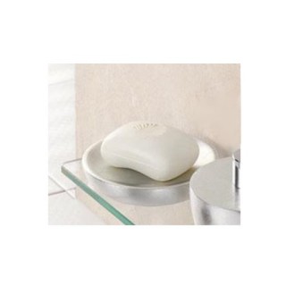 Porte-savon en résine - Diam. 12 cm - Argent