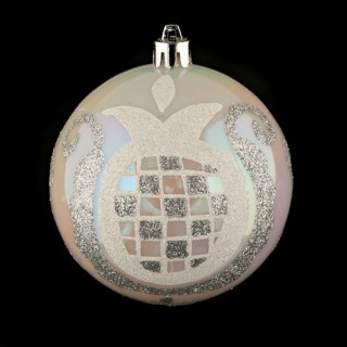 Boule de noël décorée - Perles - Argent