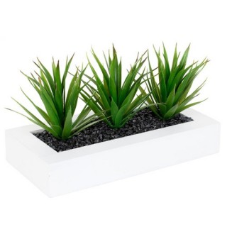 Centre de table 3 Aloe vera artificielles - H. 17 cm