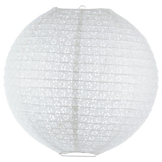 Lanterne Boule ajourée - Diam. 45 cm. - Blanc