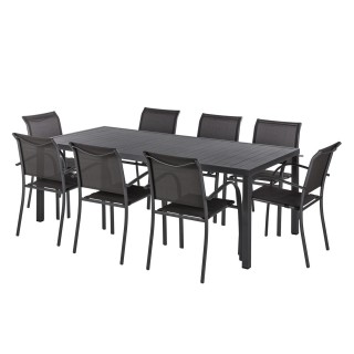 Table fixe rectangulaire Piazza - 8 Places - Graphite