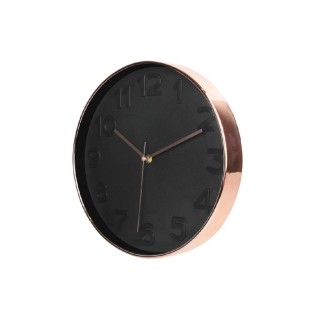 Horloge ronde Deco Chic - Diam. 30,5 cm - Noir et cuivre