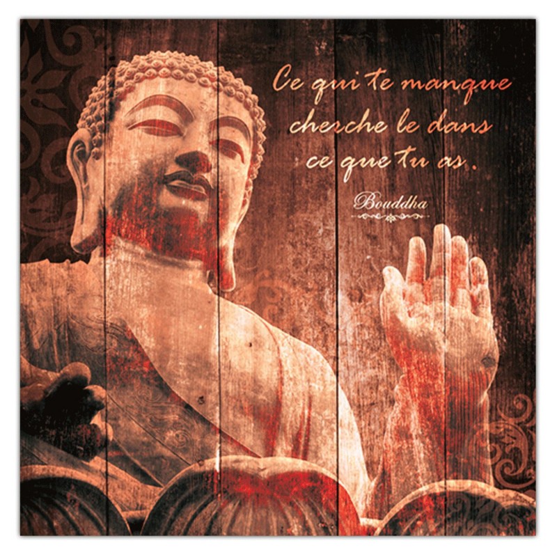 Cadre carré en toile Bouddha - La main de la sagesse