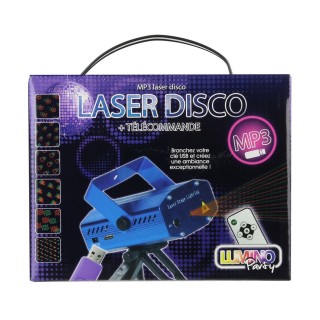 Laser Disco MP3 avec télécommande - 6 Effets lumineux - Bleu