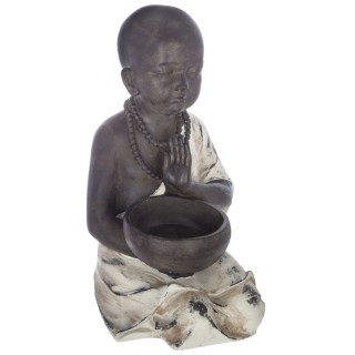 Statuette de Bouddha assis - H. 34 cm - Gris