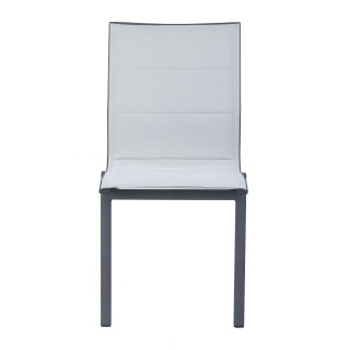 Chaise de jardin Ajaccio - Aluminium et textilène - Gris perle