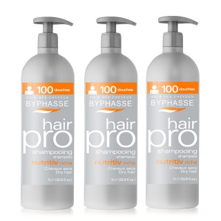 Lot de 3 - Shampooing Nutritiv riche Hair Pro - Cheveux secs - 1 L