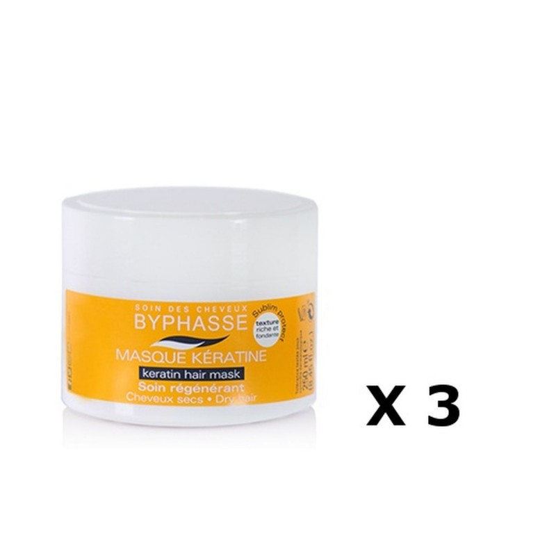 Lot de 3 - Masque capillaire à la Kératine Liquide - Cheveux Secs - 250 ml