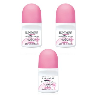 Lot de 3 - Déodorant Roll-On 24h - Rosé du matin - 50 ml