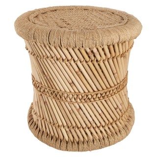 2 Tables gigognes en bambou et corde Nomade - Diam. 30/38 cm - Marron