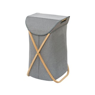 Panier à linge en bambou Bahari - 40 x H. 68 cm - Gris