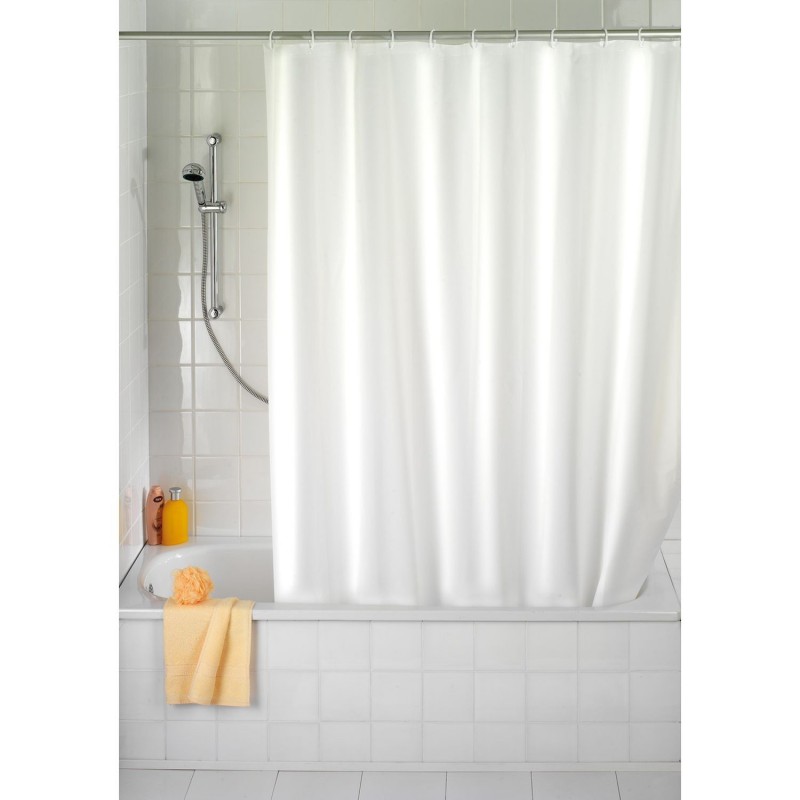 Rideau de douche Uni - PEVA - 120 x 200 cm - Blanc