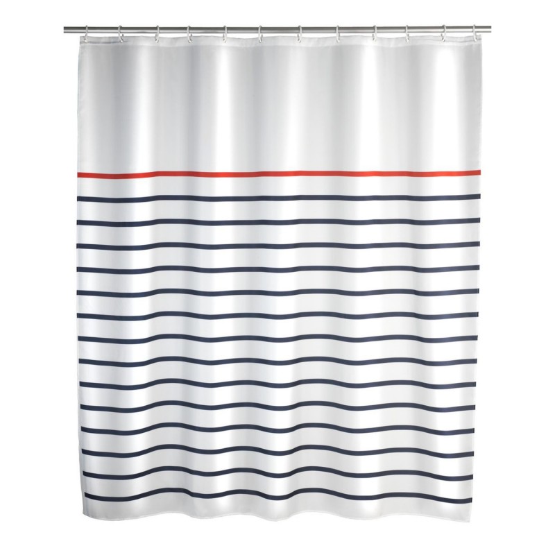Rideau de douche Marine - Polyester - 180 x 200 cm - Blanc