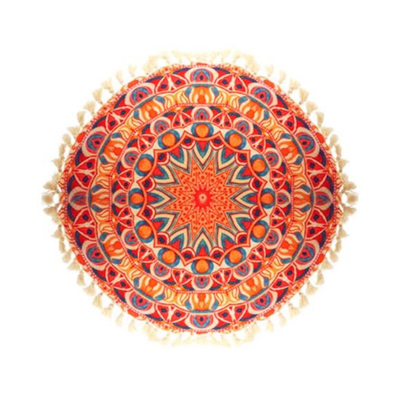 Coussin rond Mandala - Diam. 45 cm - Orange Coussin rond Mandala - Diam. 45 cm - Orange