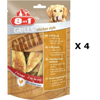 Lot de 4 - Friandises Grills chicken style - Viande de Poulet