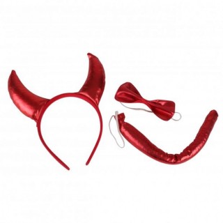déguisement d'Halloween - 3 Accessoires diable - Rouge