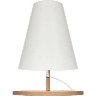 Lampe en bambou Scandi - Diam. 20 cm - Blanc