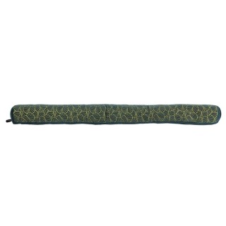 Bas de porte en velours Feuilles - L. 78 cm - Bleu