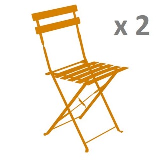 Lot de 2 - Chaise de jardin pliante Camarque - Orange