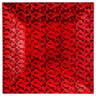 Lot de 4 - Assiette de présentation Pixel - Vaiselle de Noël - Rouge