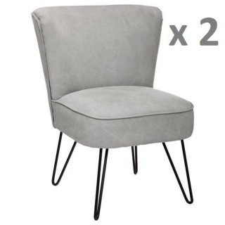 Lot de 2 - Fauteuil Sven - Gris